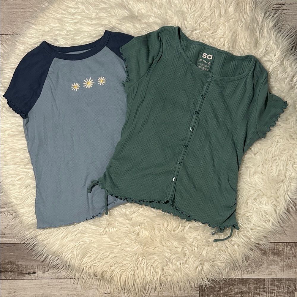 SO Kids' Blue and Green Tops